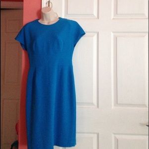 Blue capped sleeves dress